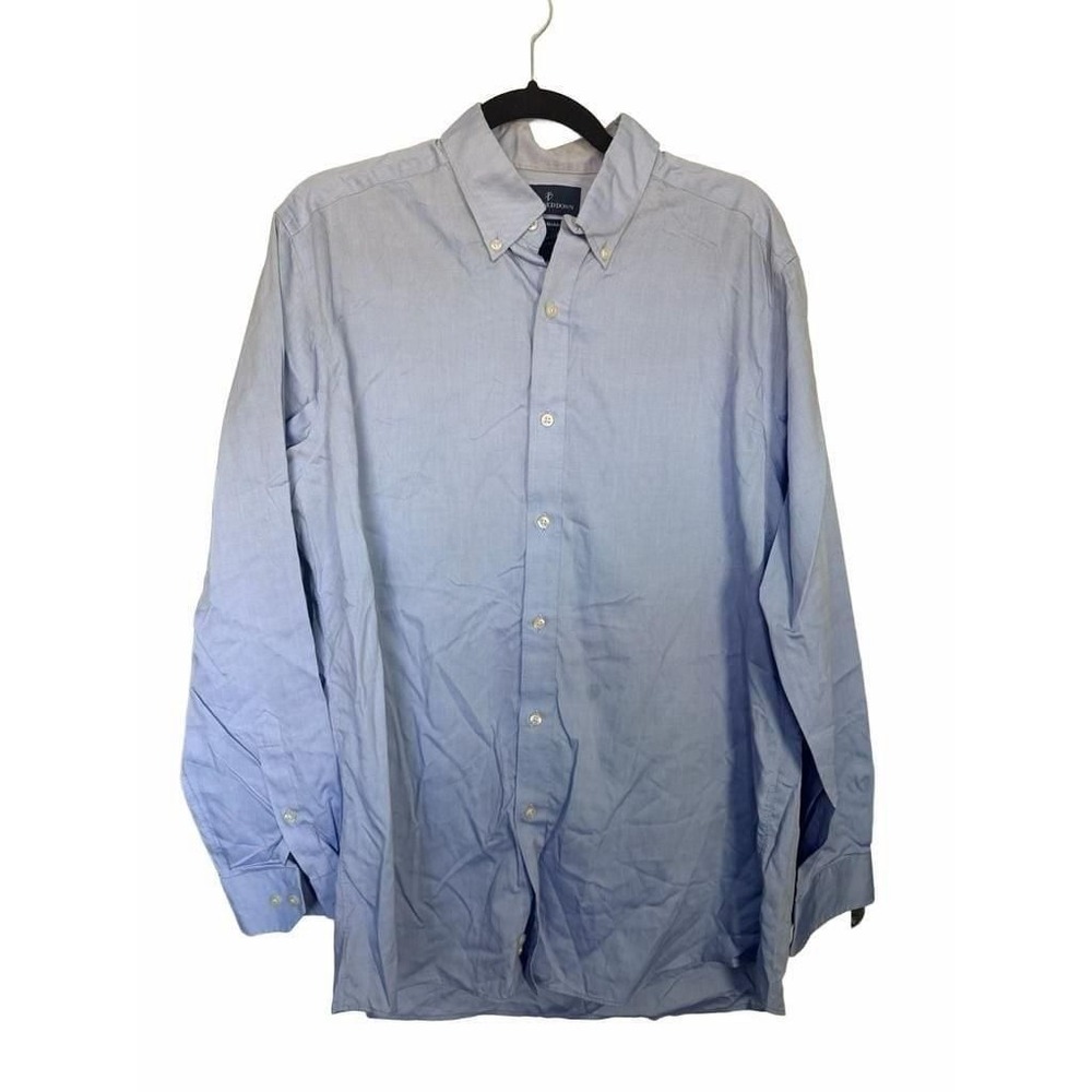 Buttoned Down Mens Tailored Fit Dress Shirt Light Blue Oxford 17 35_214 - Picture 2 of 7